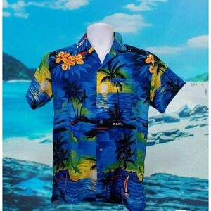 Rima Beachwear Mens Small Hawaiian Tropical Shirt  Mexico